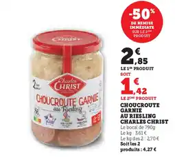 U Express CHARLES CHRIST Choucroute garnie au riesling offre