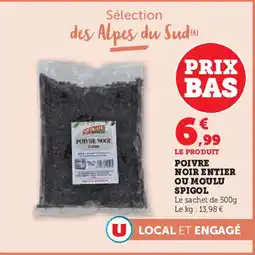 U Express Poivre noir entier ou moulu spigol offre