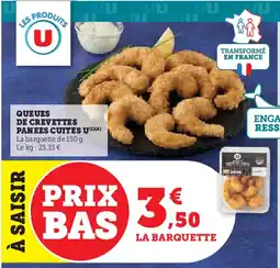 U Express U Queues de crevettes panees cuites offre