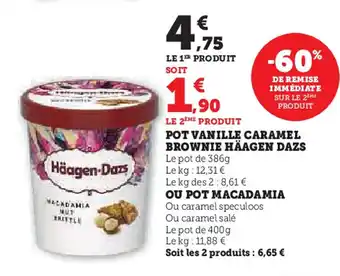 U Express HÄAGEN DAZS Pot vanille caramel brownie offre