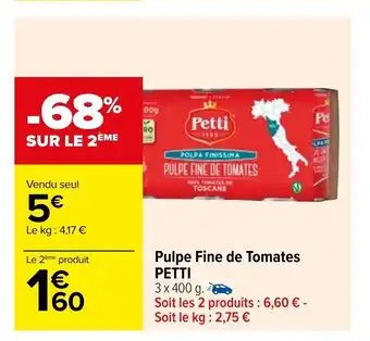 Carrefour Pulpe Finde De Tomates Petti offre