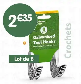 b&m Gardeners Corner Lot de 8 crochets pour outils offre