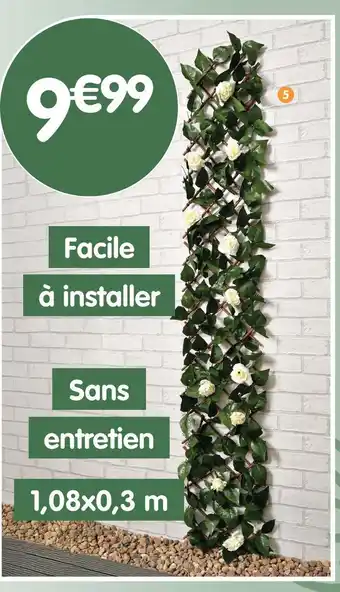 b&m Treillis lierre artificiel extensible avec roses offre