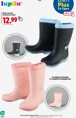 Lidl lupilu Bottes de pluie lumineuses enfant offre