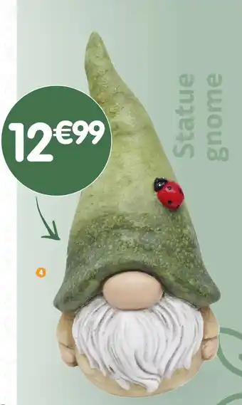 b&m Statue gnome avec coccinelle offre