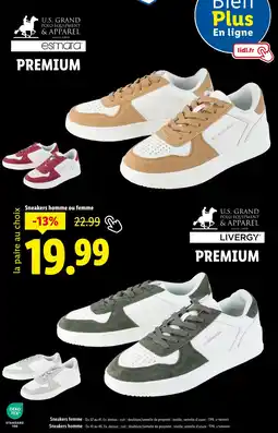 Lidl Sneakers homme ou femme offre