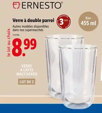 Lidl ERNESTO Verre à Latte Macchiato offre