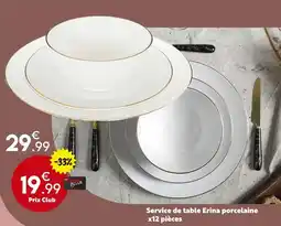 Maxi Bazar Service de table Erina porcelaine x12 pièces offre