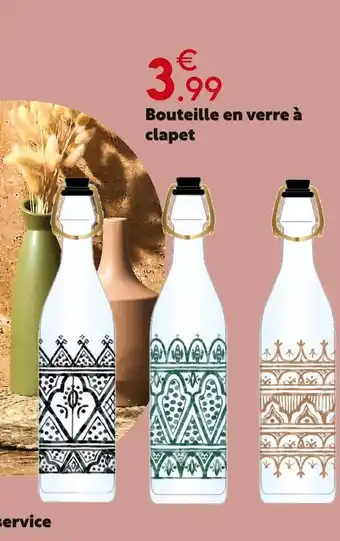 Maxi Bazar Bouteille en verre à clapet offre