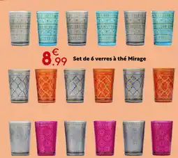 Maxi Bazar Set de 6 verres à thé mirage offre