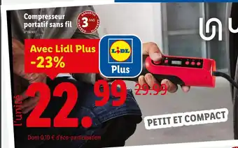 Lidl Compresseur portatif sans fil offre