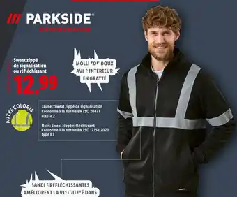 Lidl PARKSIDE Sweat zippé de signalisation ou réfléchissant offre