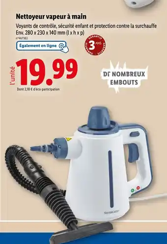 Lidl SilverCrest Nettoyeur vapeur à main offre