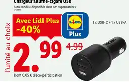 Lidl TRONIC Chargeur allume-cigare USB offre