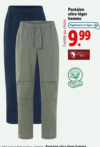 Lidl Pantalon ultra-léger homme offre