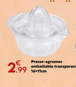 Maxi Bazar Presse-agrumes emboitable transparent offre