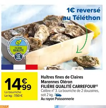 Carrefour Huitres Fines De Claires Marennes Oléron Filiére Qualité Carrefour offre