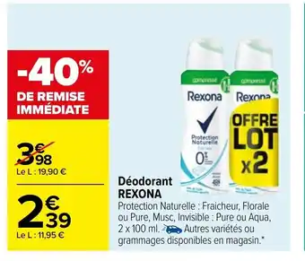 Carrefour Déodorant Rexona offre