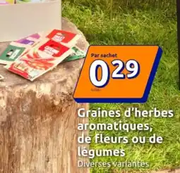 Action Graines d'herbes aromatiques, de fleurs ou de légumes offre