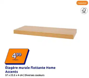 Action Étagère murale flottante Home Accents offre