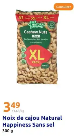 Action Noix de cajou Natural Happiness Sans sel offre