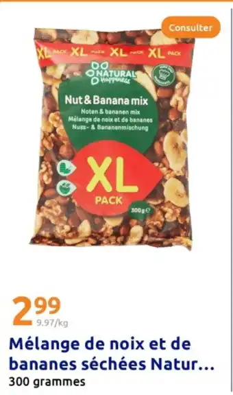 Action Mélange de noix et de bananes séchées Natur... offre