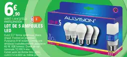 E.Leclerc ALLVISION® Lot de 5 ampoules led offre