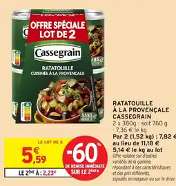 Intermarché CASSEGRAIN Ratatouille à la provençale offre