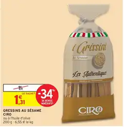 Intermarché CIRO Gressins au sésame offre