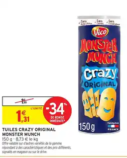 Intermarché MONSTER MUNCH Tuiles crazy original offre