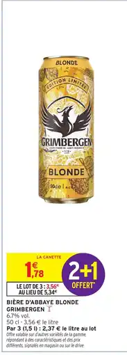 Intermarché GRIMBERGEN Bière d'abbaye blonde offre