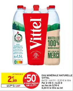 Intermarché VITTEL Eau minérale naturelle offre