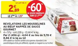 Intermarché PURINA Revelations les mousselines au bœuf nappée de sauce gourmet offre