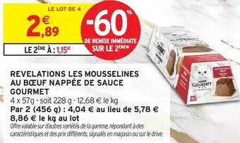 Intermarché PURINA Revelations les mousselines au bœuf nappée de sauce gourmet offre