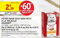 Intermarché PURINA Pâtée pour chat mon petit à la volaille gourmet offre