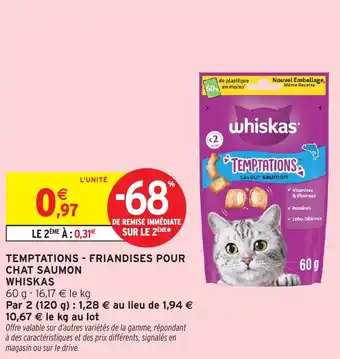 Intermarché WHISKAS Temptations - friandises pour chat saumon offre