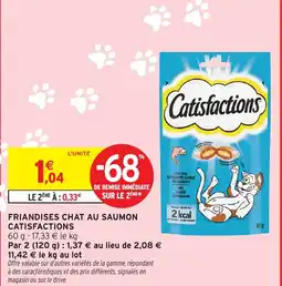 Intermarché CATISFACTIONS Friandises chat au saumon offre