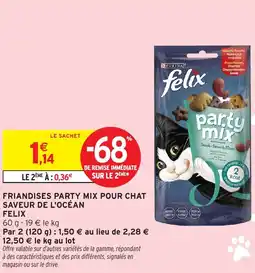 Intermarché FELIX Friandises party mix pour chat saveur de l'océan offre