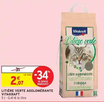 Intermarché VITAKRAFT Litière verte agglomérante offre