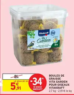 Intermarché VITAKRAFT Boules de graisse vita garden pour oiseaux offre