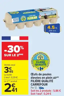 Carrefour Market FILIÈRE QUALITÉ CARREFOUR Œufs de poules élevées en plein air offre