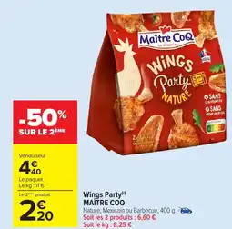 Carrefour Market MAÎTRE COQ Wings Party offre