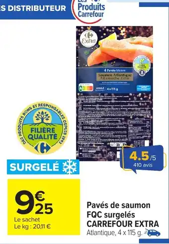 Carrefour Market CARREFOUR EXTRA Pavés de saumon FQC surgelés offre