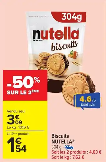 Carrefour Market NUTELLA Biscuits offre