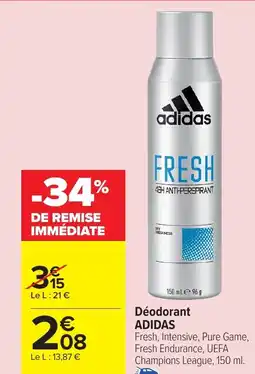 Carrefour Market ADIDAS Déodorant offre