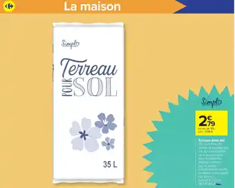 Carrefour Market Terreau pour sol offre