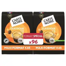 Carrefour CARTE NOIRE Dosettes de café Format Spécial offre