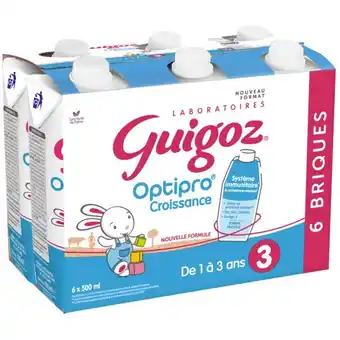 Carrefour GUIGOZ Lait Liquide Croissance 3 Optipro offre