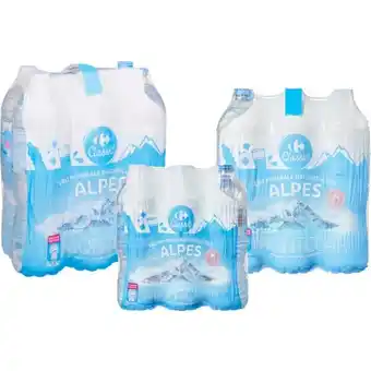 Carrefour CARREFOUR CLASSIC' SUR TOUS LES PACKS D'EAU MINÉRALE NATURELLE DES ALPES offre