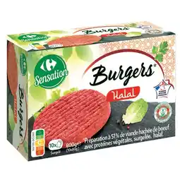 Carrefour Market CARREFOUR SENSATION Burgers Halal surgelés offre